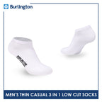 Burlington Men's Cotton Lite Thin Casual Low Cut Socks 3 pairs in a pack 140