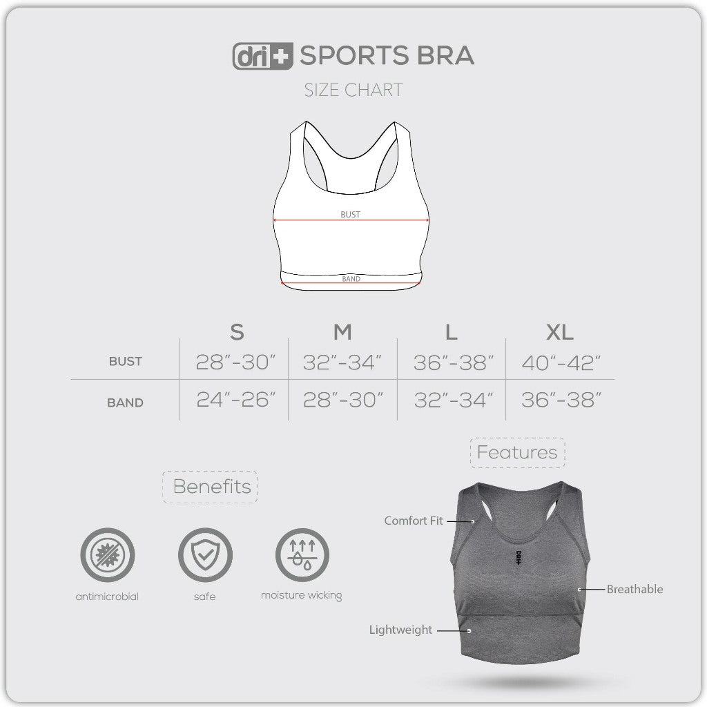 Dri plus Ladies’ Sports Bra 1 piece DULBR521