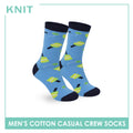Knit Men's Pickleball (Royal Blue) Cotton Thin Casual Crew Socks 1 pair KMC531