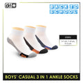 Dri Plus Boys Thin Casual Ankle Socks 3 pairs in a pack DBCKG6