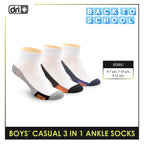 Dri Plus Boys Thin Casual Ankle Socks 3 pairs in a pack DBCKG6