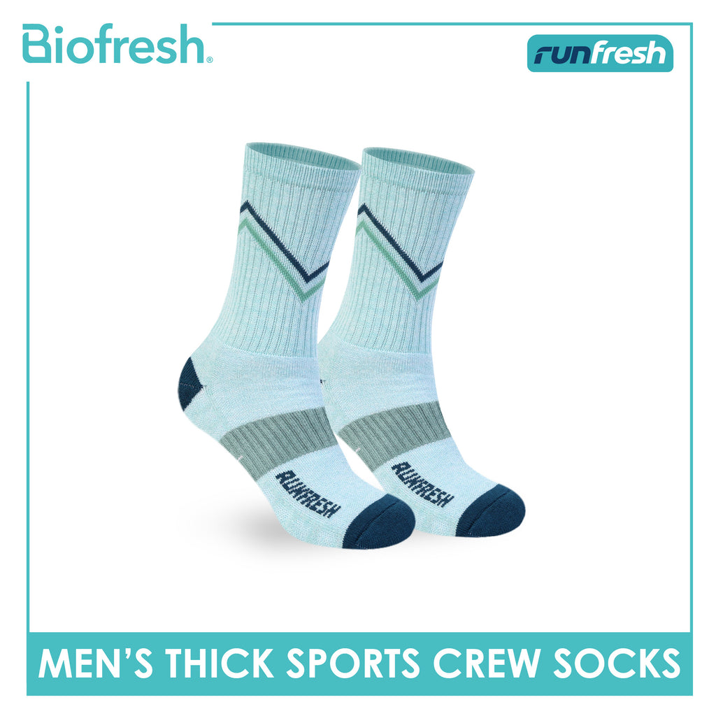 Biofresh Runfresh Men's Antimicrobial Cotton Thick Sports Crew Socks 1 pair RRMS611