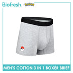 Biofresh | Pokemon Men's Antimicrobial Cotton Boxer Brief 3 pieces in a pack PKMBBG631