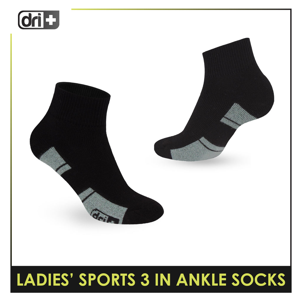 Dri Plus Ladies' Thick Sports Ankle Socks 3 pairs in 1 pack DLSKG19
