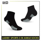 Dri Plus Ladies' Thick Sports Ankle Socks 3 pairs in 1 pack DLSKG19