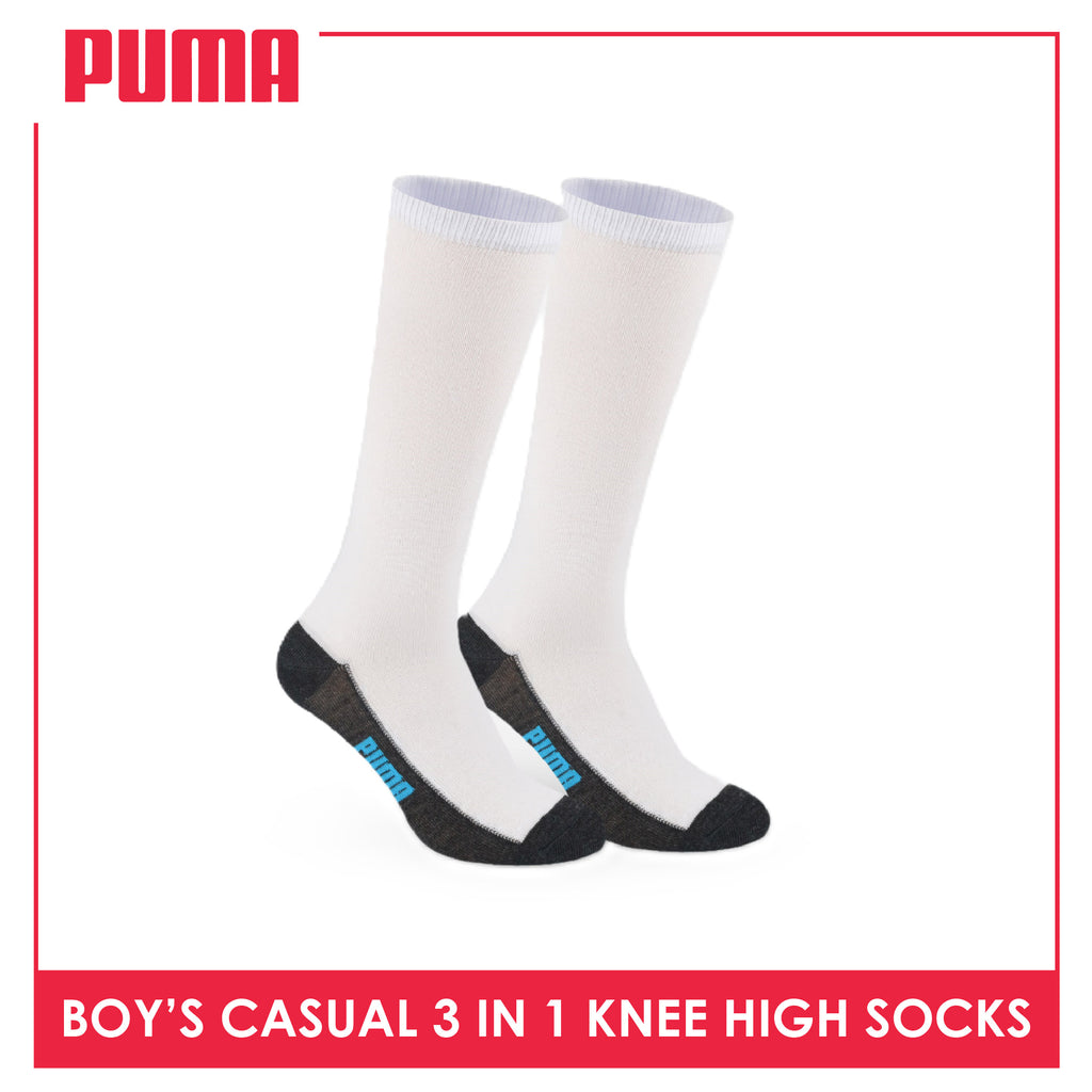 Puma Boys’ Cotton Thin Casual Knee High Socks 3 pairs in a pack PBKHG1
