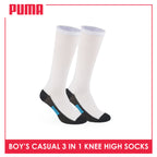Puma Boys’ Cotton Thin Casual Knee High Socks 3 pairs in a pack PBKHG1