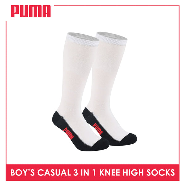 Puma Boys’ Cotton Thin Casual Knee High Socks 3 pairs in a pack PBKHG1