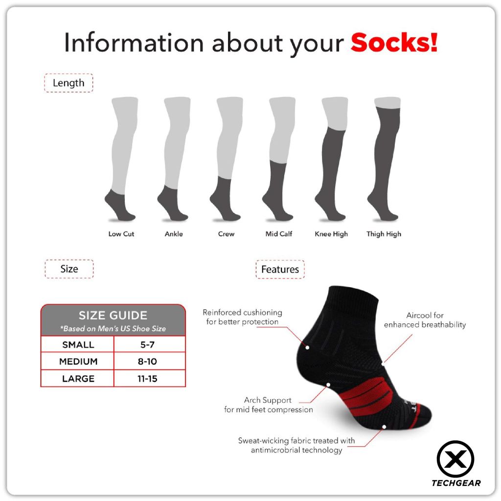 Burlington Men’s Techgear Extreme Performance Crew Socks 1 pair TGMX612