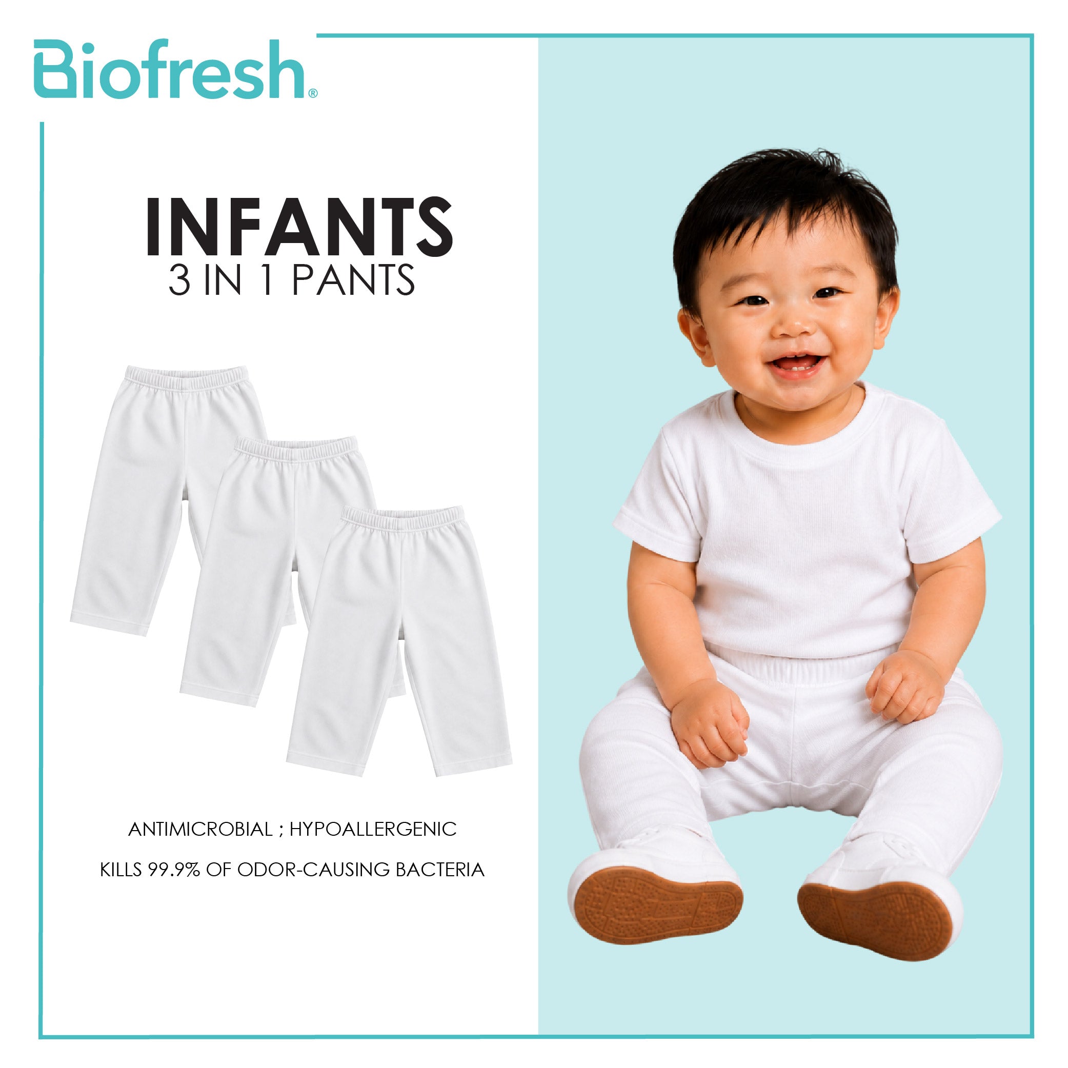 Biofresh Infants Antimicrobial Pants 3 pieces in a pack UIPG611
