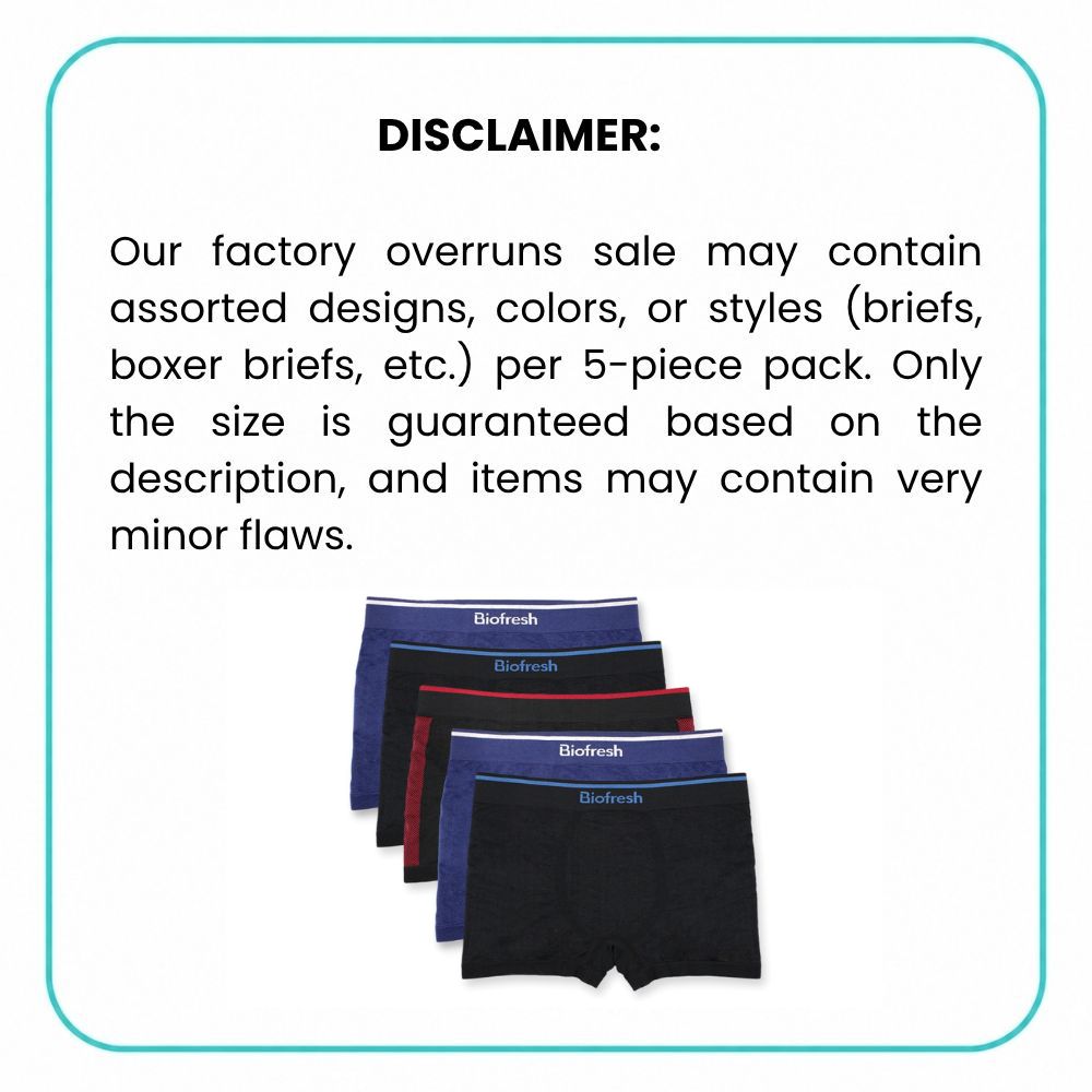 Biofresh Men's Nylon Breathable Boxer Brief 5 pieces in 1 pack OUMBBG2 (Limited Time Offer)
