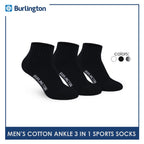 Burlington Men's Cotton Thick Sports Ankle Socks 3 pairs in a pack 0222