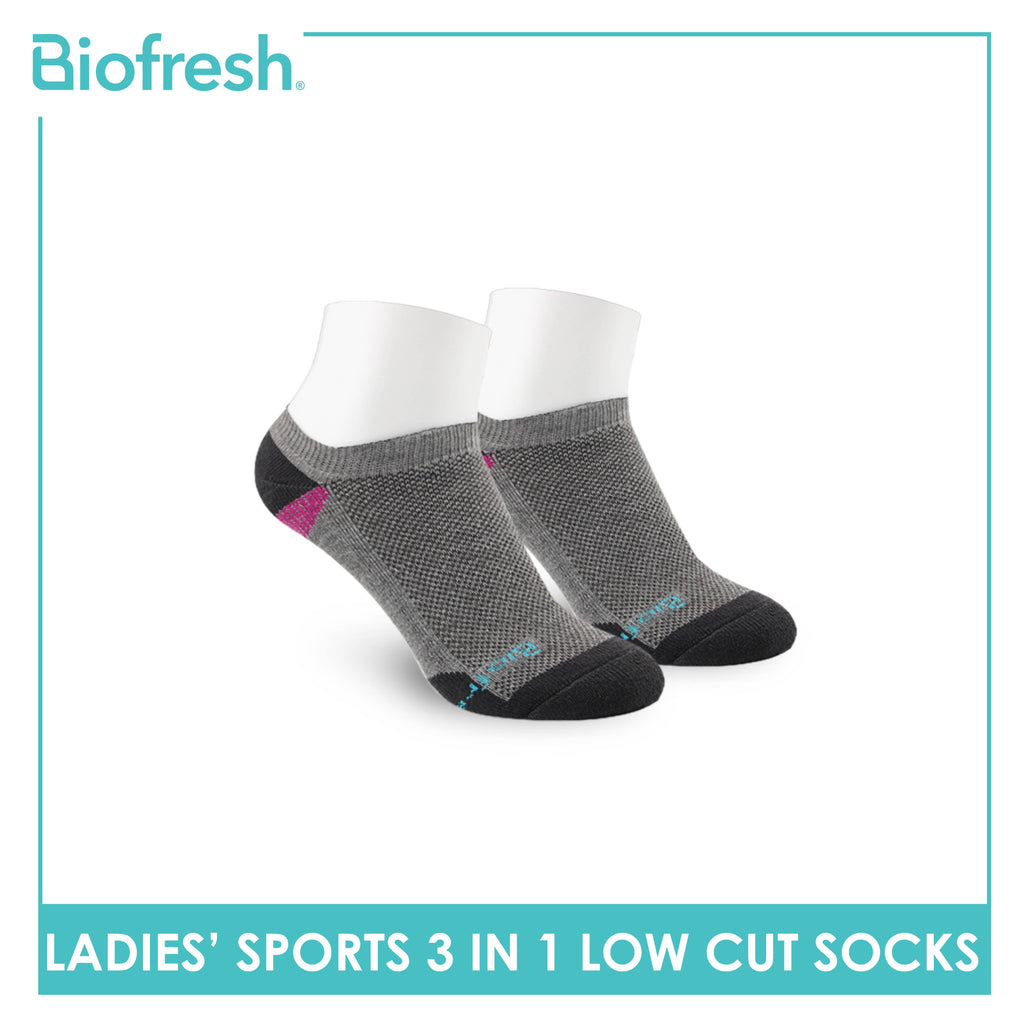 Biofresh Ladies' Antimicrobial Cotton Low Cut Thick Sport Socks 3 pairs in a pack RLSKG30