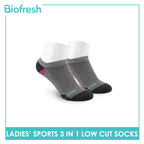 Biofresh Ladies' Antimicrobial Cotton Low Cut Thick Sport Socks 3 pairs in a pack RLSKG30