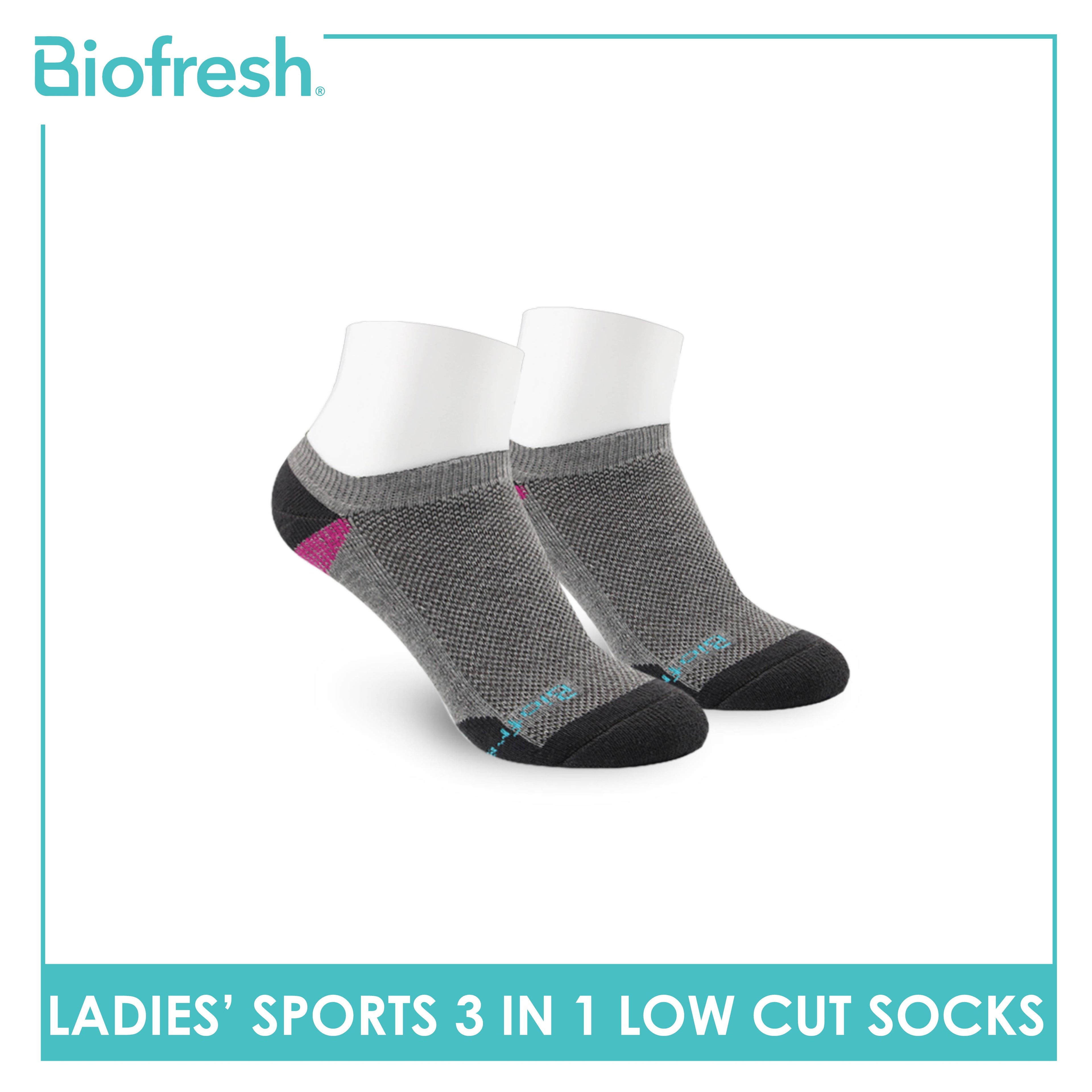 Biofresh Ladies' Antimicrobial Cotton Low Cut Thick Sport Socks 3 pairs in a pack RLSKG30