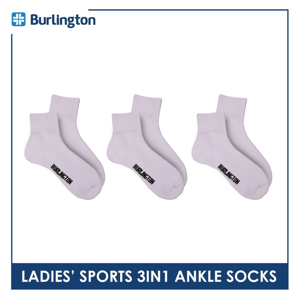 Burlington Ladies' OVERRUNS Cotton Thick Sports Socks 3 pairs in a pack BLSCO1