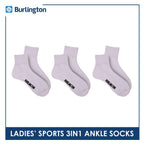 Burlington Ladies' OVERRUNS Cotton Thick Sports Socks 3 pairs in a pack BLSCO1