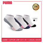 Puma Ladies' Cotton Lite Thin Casual Low Cut Socks 3 pairs in pack PLCKG10