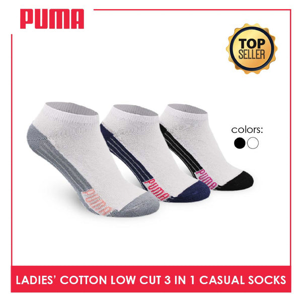 Puma Ladies' Cotton Lite Thin Casual Low Cut Socks 3 pairs in pack PLCKG10