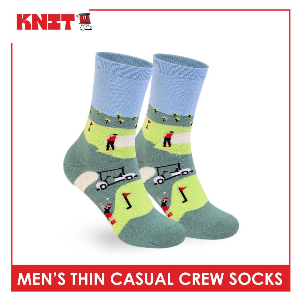 Knit Men's Cotton Thin Casual Crew Socks 1 pair KMC611
