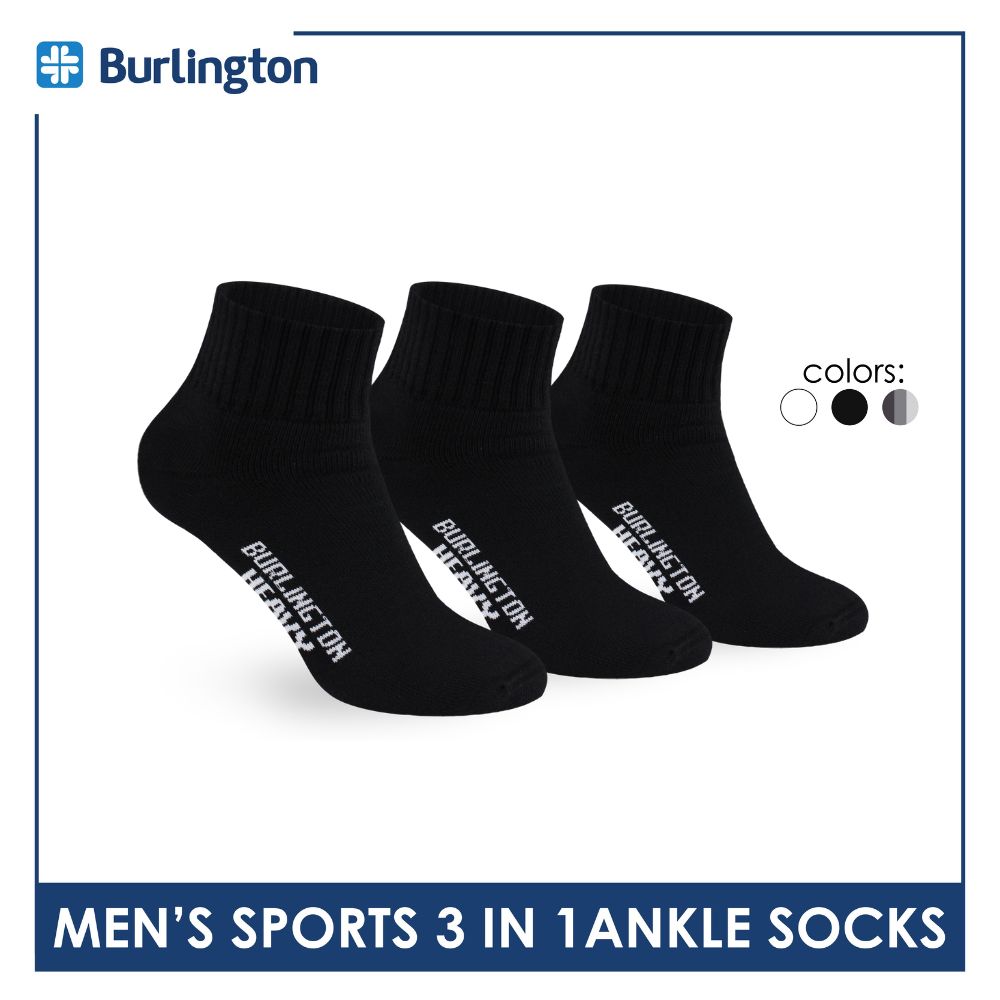Burlington Men's Thick Sports Heavy Ankle socks 3 pairs in 1 pack 0222H