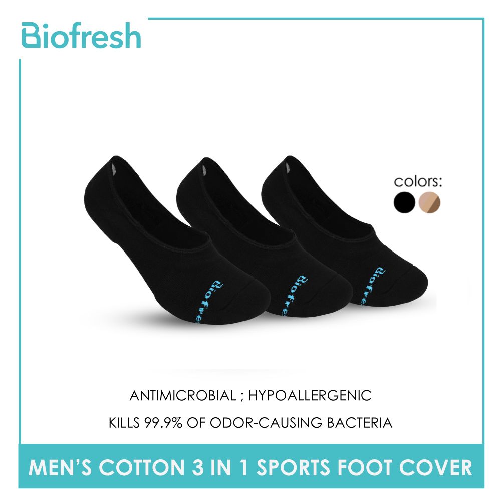 Biofresh Men's Antimicrobial Odor Free No Show Thick Sports Socks 3 pairs in a pack RMFSG01