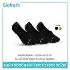 Biofresh Men's Antimicrobial Odor Free No Show Thick Sports Socks 3 pairs in a pack RMFSG01