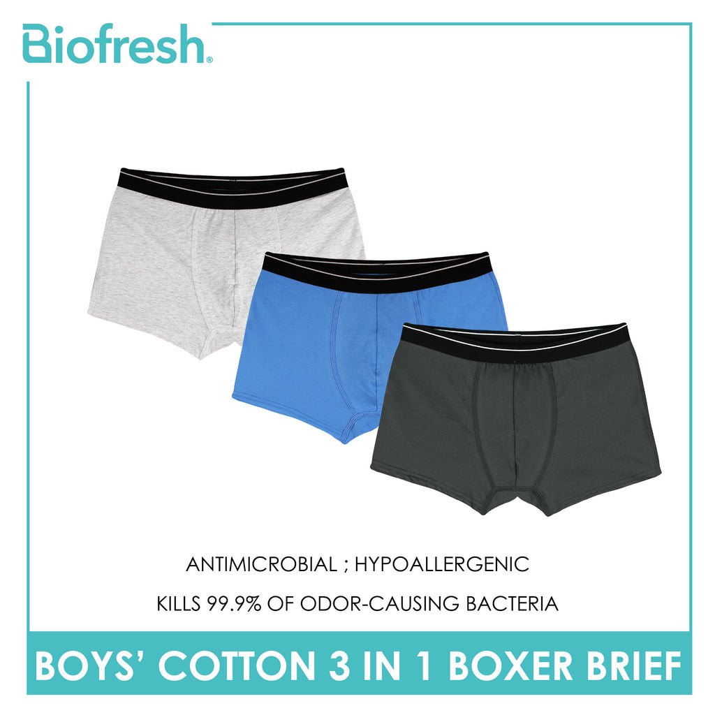 Biofresh Boys' Antimicrobial Cotton Boxer Brief 3 pieces in a pack UCBBG14