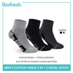 Biofresh Men’s Sweat Absorbent Ankle Lite Thin Casual Socks 3 pairs in a pack RMCKG14