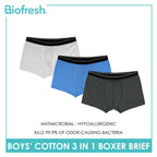 Biofresh Boys' Antimicrobial Cotton Boxer Brief 3 pieces in a pack UCBBG14