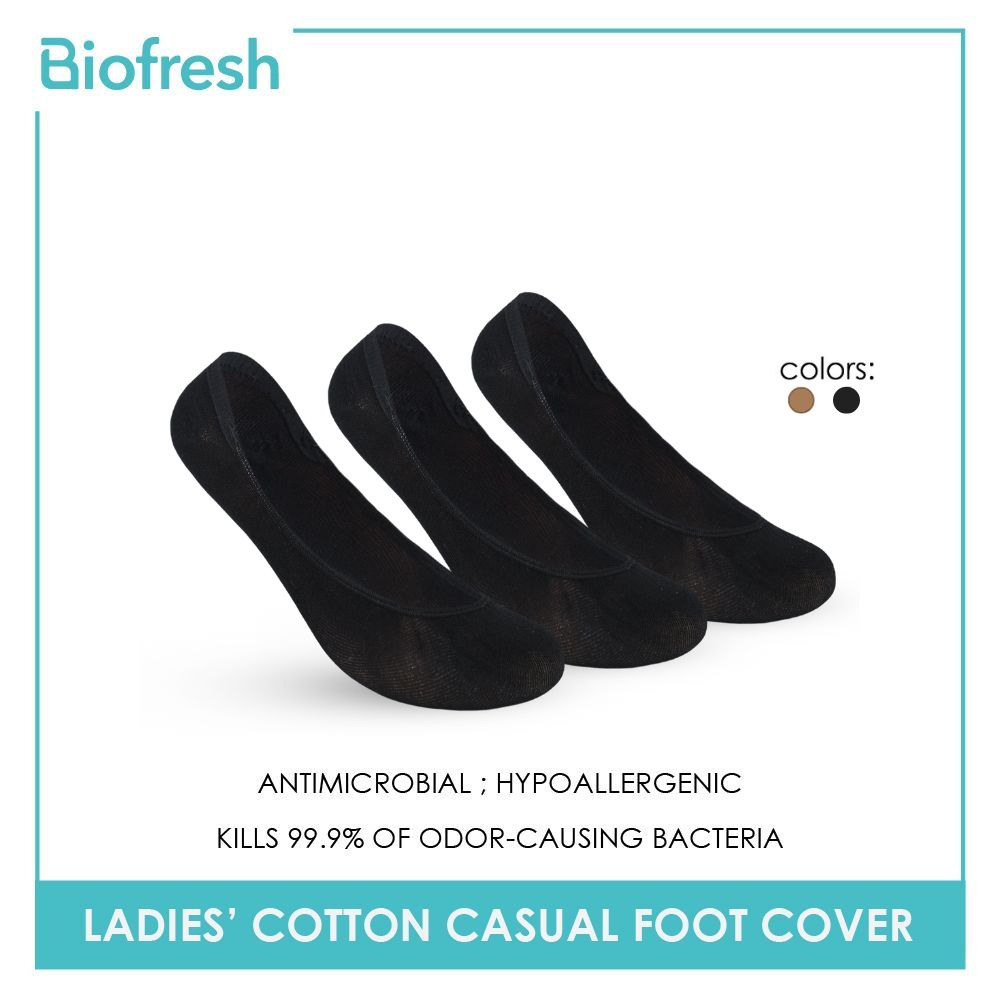 Biofresh Ladies' Sweat Absorbent No Show Lite Thin Casual Socks 3 pairs in a pack RLFG1