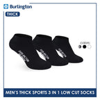 Burlington Men's Cotton Thick Sports Low Cut Socks 3 pairs in a pack 0220H