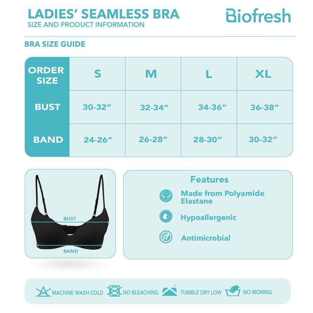 Biofresh Ladies’ Antimicrobial Seamless Everyday Bra 1 piece ULBR622
