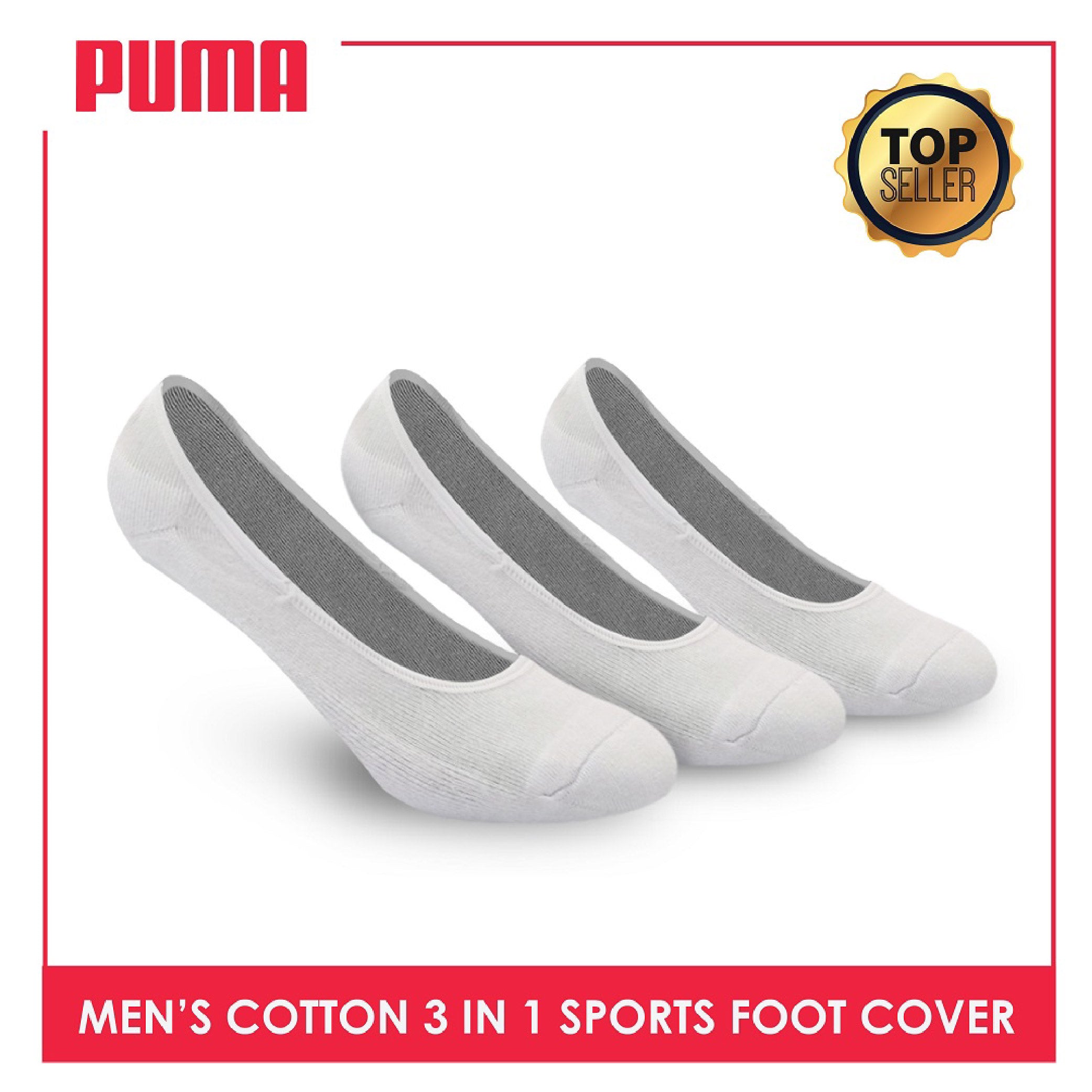 Puma Men's Cotton Thick Sports Foot Cover With Anti Slip Heel Gel 3 pairs in a pack PMSFG2