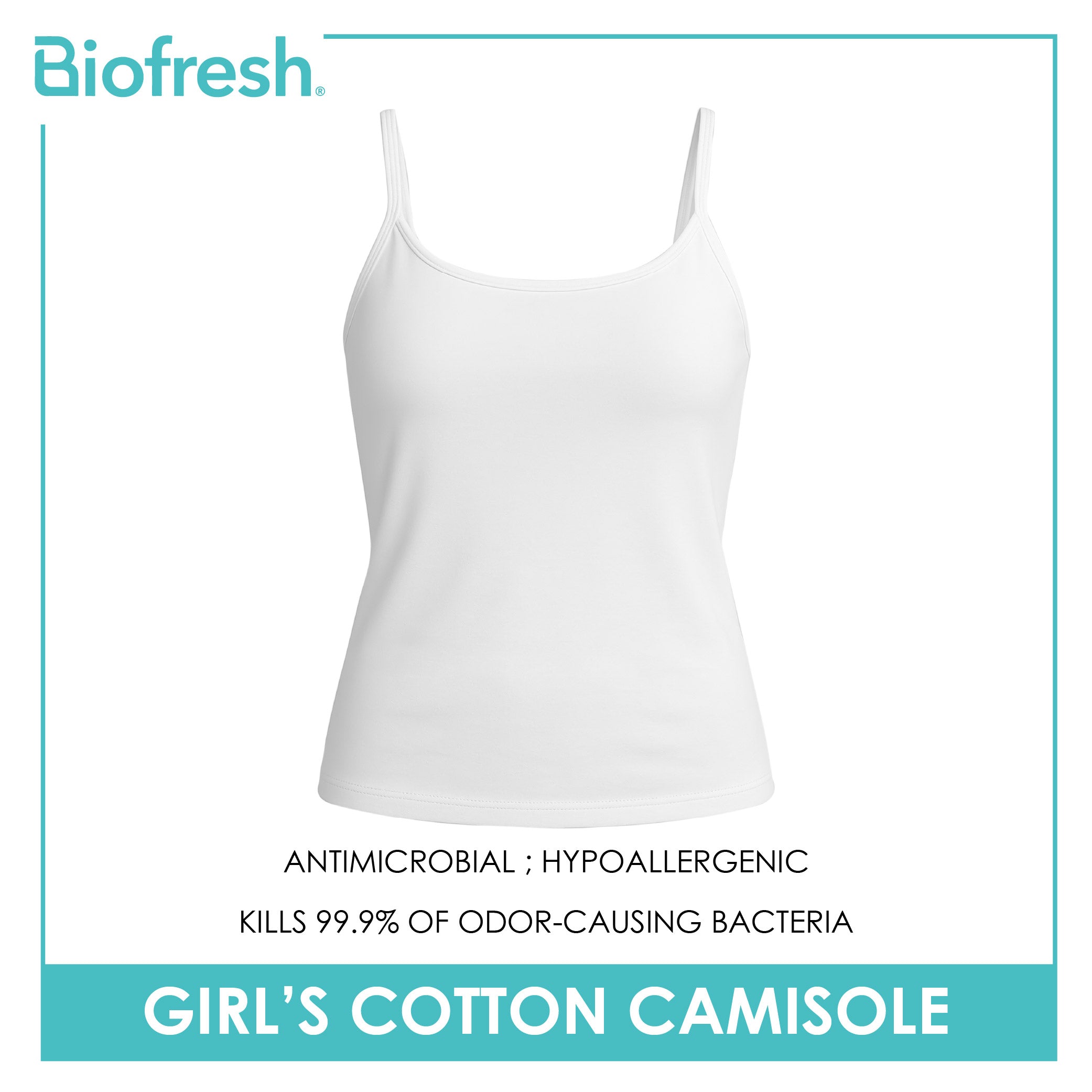 Biofresh Girls' Antimicrobial Cotton Padded Camisole 1 piece UGSC4201