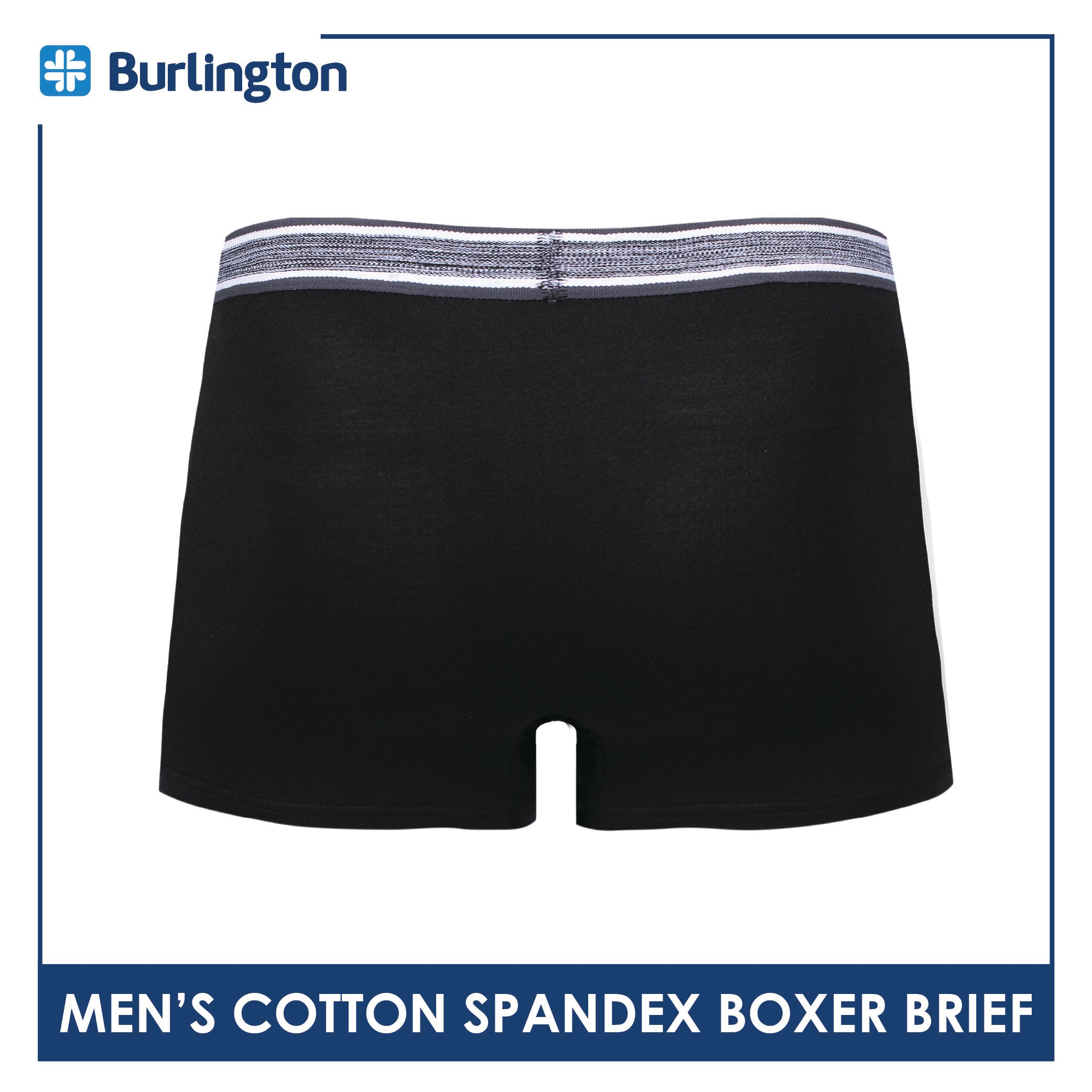 Burlington Men's Cotton Spandex Boxer Brief 1 piece GTMBBFS3 (Limited Time Offer)