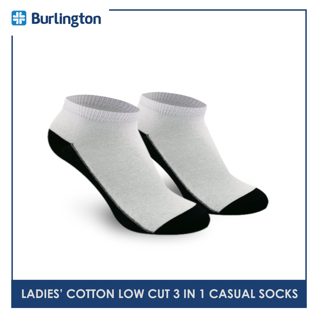 Burlington Ladies' Cotton Low Cut Lite Thin Casual Socks 3 pairs in 1 pack 621B