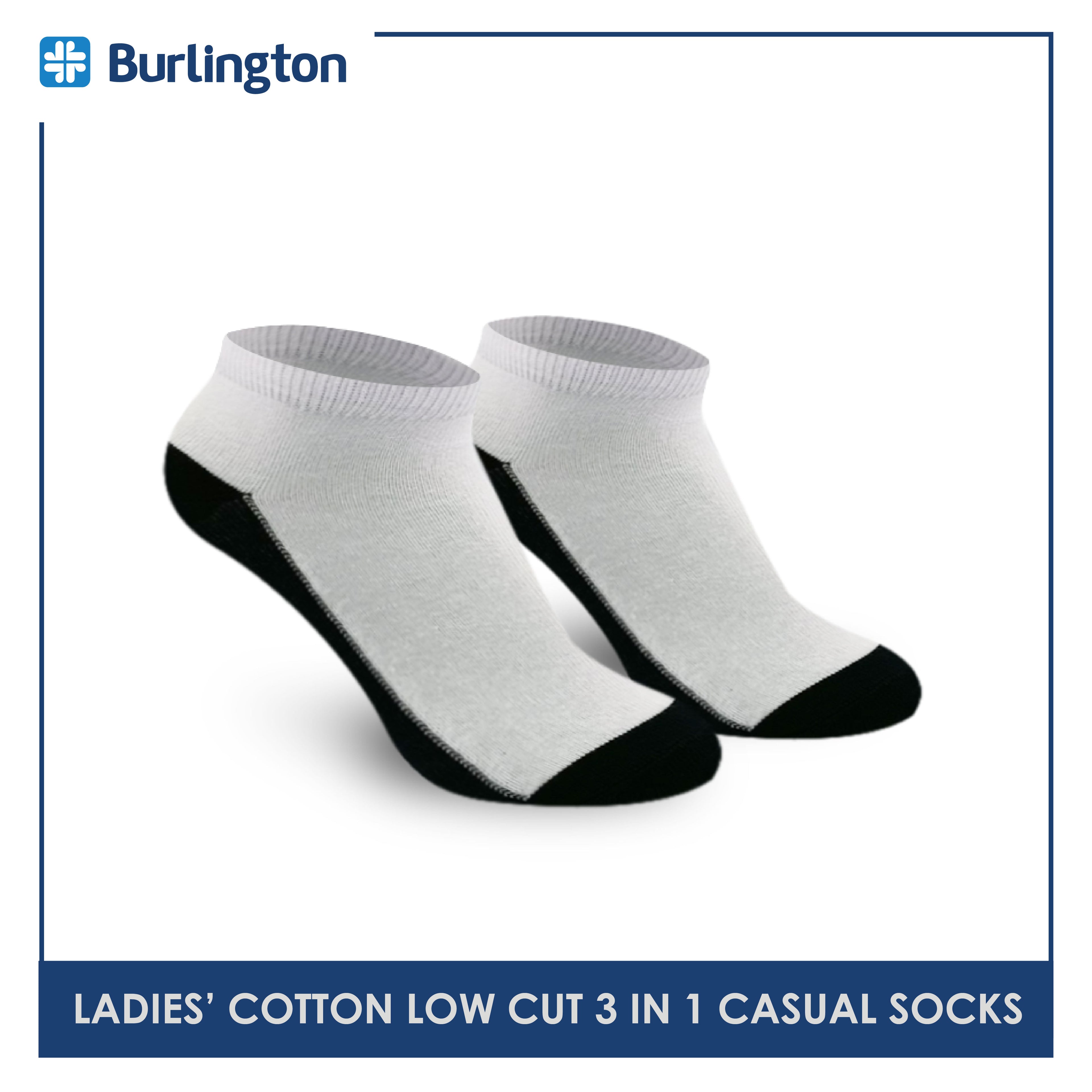 Burlington Ladies' Cotton Low Cut Lite Thin Casual Socks 3 pairs in 1 pack 621B