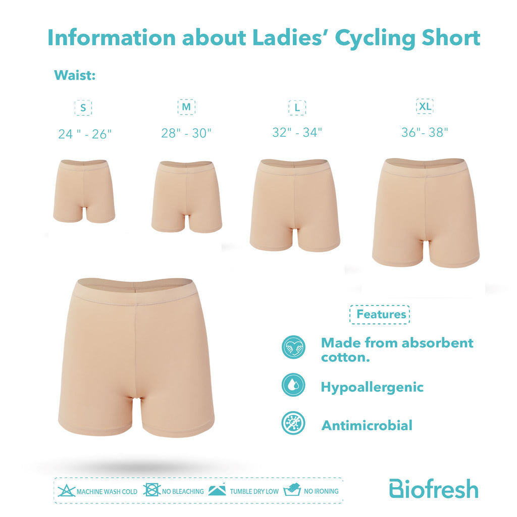 Biofresh Ladies’ Antimicrobial Innerwear Mid Rise Shorts 4" 1 piece ULBC1