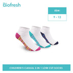 Biofresh Children's Antimicrobial Thin Casual School Ankle Socks 3 pairs in a pack RGSKG15