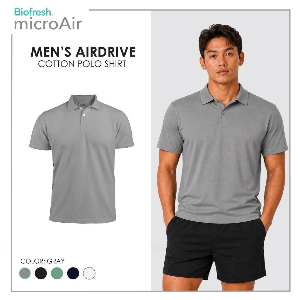 Biofresh Microair AirDrive Men’s Antimicrobial Cotton Polo Shirt 1 piece MUMSP531