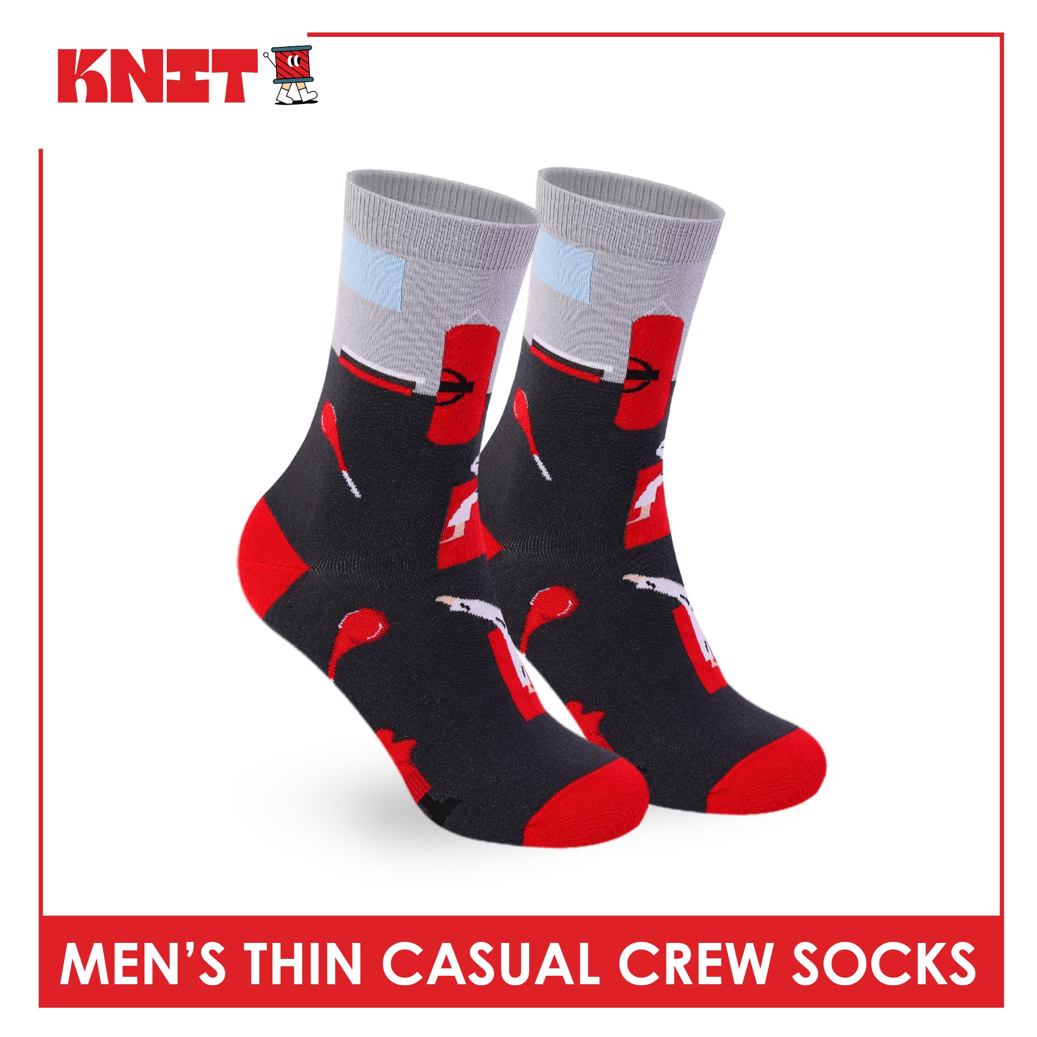 Knit Men's Cotton Thin Casual Crew Socks 1 pair KMC611