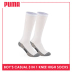 Puma Boys’ Cotton Thin Casual Knee High Socks 3 pairs in a pack PBKHG1