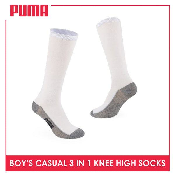 Puma Boys’ Cotton Thin Casual Knee High Socks 3 pairs in a pack PBKHG1