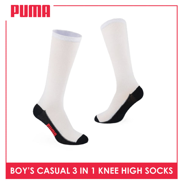 Puma Boys’ Cotton Thin Casual Knee High Socks 3 pairs in a pack PBKHG1