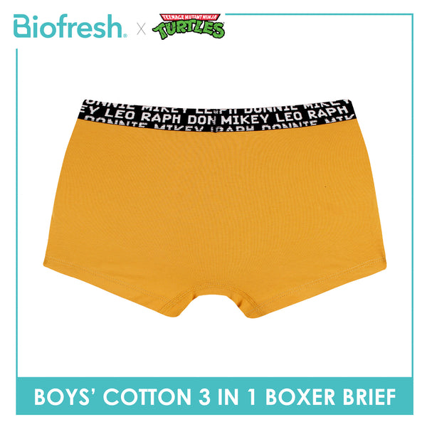 Biofresh | TMNT Boys’ Antimicrobial Cotton Boxer Brief 3 pieces in a pack NTBBBG532
