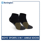 Burlington Boys’ Thick Sports Ankle Socks 3 pairs in 1 pack BBSG4401