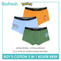 Biofresh | Pokemon Boys’ Antimicrobial Cotton Boxer Brief 3 pieces in a pack PKBBBG532