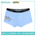 Biofresh | Pokemon Boys’ Antimicrobial Cotton Boxer Brief 3 pieces in a pack PKBBBG532