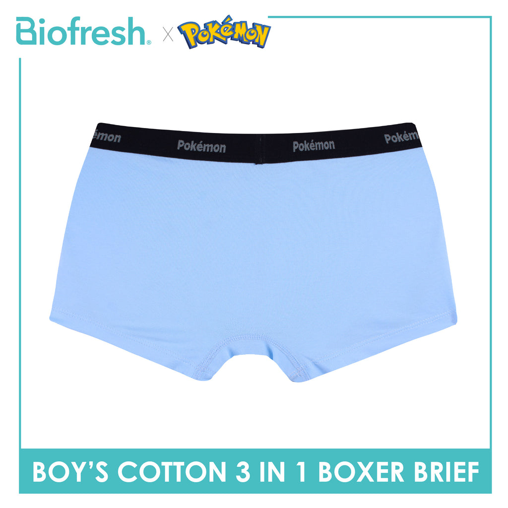 Biofresh | Pokemon Boys’ Antimicrobial Cotton Boxer Brief 3 pieces in a pack PKBBBG532